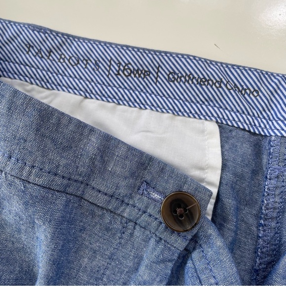 Talbots Women's Blue Chambray Girlfriend Chino Ankle Length Size 16W Petite - Picture 5 of 8